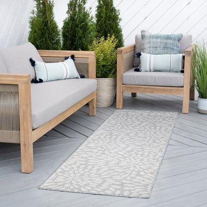 Tapis d'intérieur/extérieur à motif floral côtier Exo