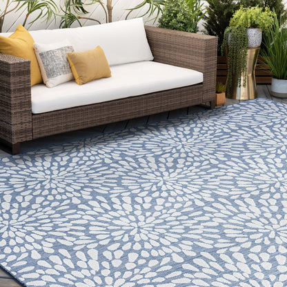 Tapis d'intérieur/extérieur à motif floral côtier Exo