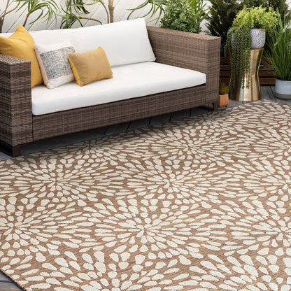 Tapis d'intérieur/extérieur à motif floral côtier Exo