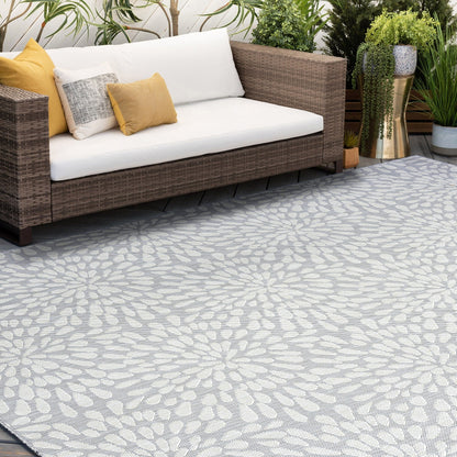 Tapis d'intérieur/extérieur à motif floral côtier Exo