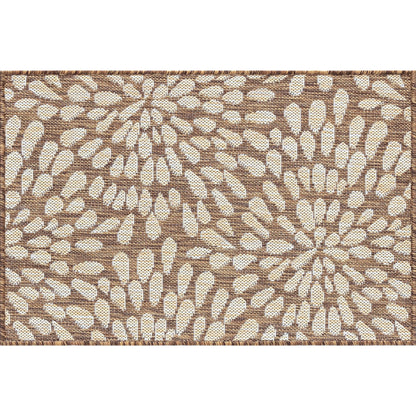Tapis d'intérieur/extérieur à motif floral côtier Exo