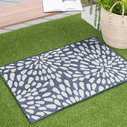 Tapis d'intérieur/extérieur à motif floral côtier Exo