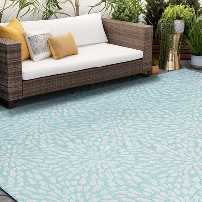 Tapis d'intérieur/extérieur à motif floral côtier Exo