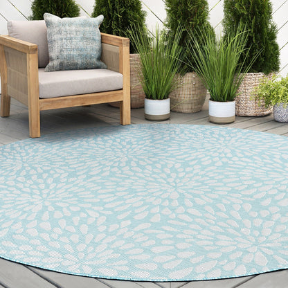 Tapis d'intérieur/extérieur à motif floral côtier Exo