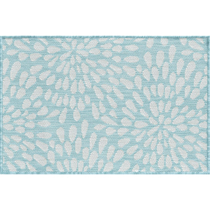 Tapis d'intérieur/extérieur à motif floral côtier Exo