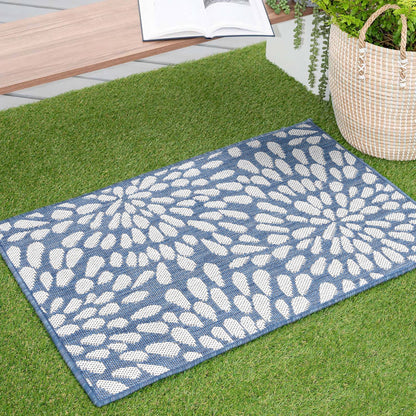 Tapis d'intérieur/extérieur à motif floral côtier Exo