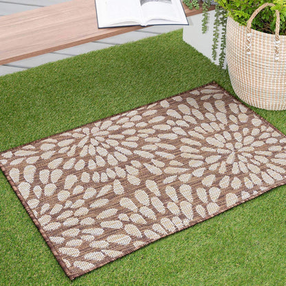 Tapis d'intérieur/extérieur à motif floral côtier Exo