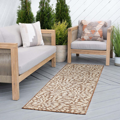 Tapis d'intérieur/extérieur à motif floral côtier Exo