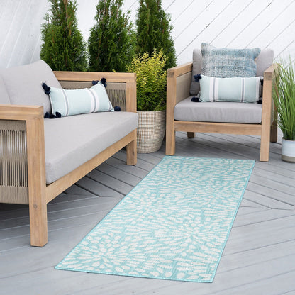 Tapis d'intérieur/extérieur à motif floral côtier Exo