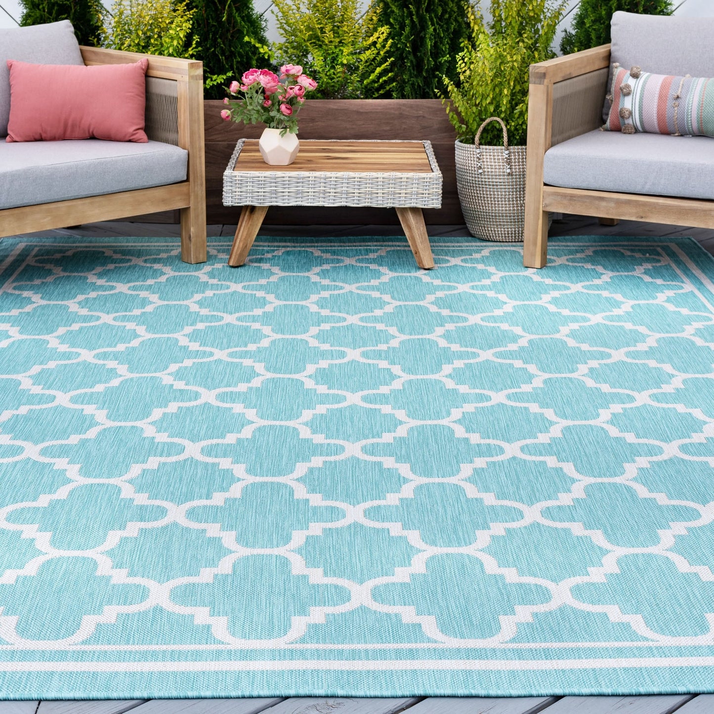 Tapis géométrique d'intérieur/extérieur Exo Coastal