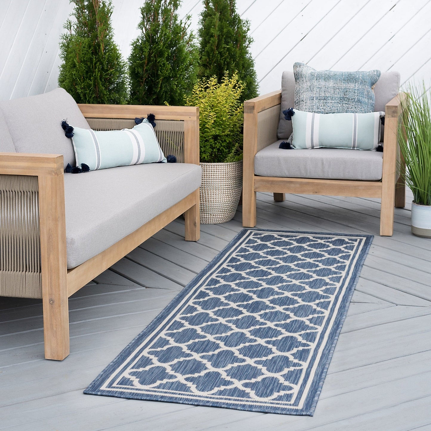 Tapis géométrique d'intérieur/extérieur Exo Coastal