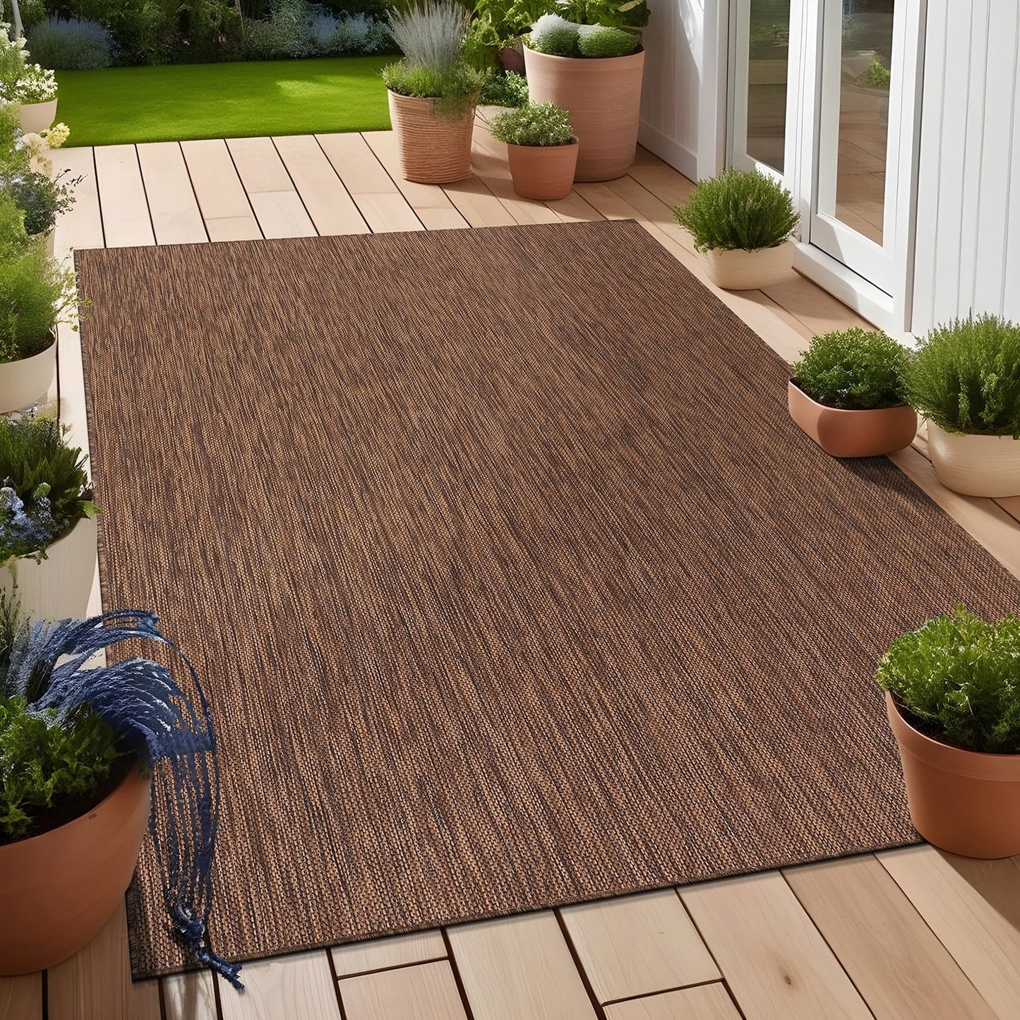Tapis lavable Aloha pour intérieur et extérieur, résistant, pour terrasse, salon