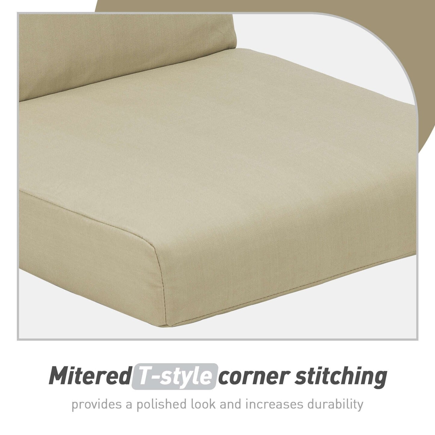 Lot de 4 coussins de chaise à dossier haut Aoodor Patio, 46 x 21 x 4 pouces (coussins uniquement)