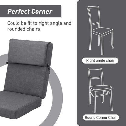 Lot de 4 coussins de chaise à dossier haut Aoodor Patio, 46 x 21 x 4 pouces (coussins uniquement)