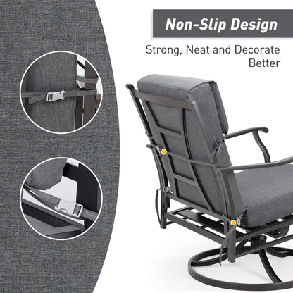 Lot de 4 coussins de chaise à dossier haut Aoodor Patio, 46 x 21 x 4 pouces (coussins uniquement)