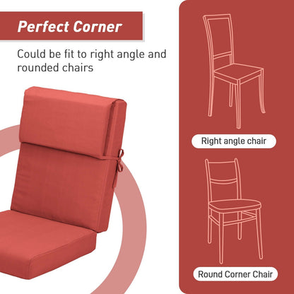 Lot de 4 coussins de chaise à dossier haut Aoodor Patio, 46 x 21 x 4 pouces (coussins uniquement)