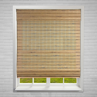Stores romains en bambou Arlo Blinds Tuscan de 74 pouces de hauteur, sans fil et relevables