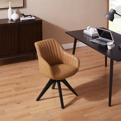 Fauteuil d'appoint pivotant Art Leon pour bureau moderne avec pieds en bois