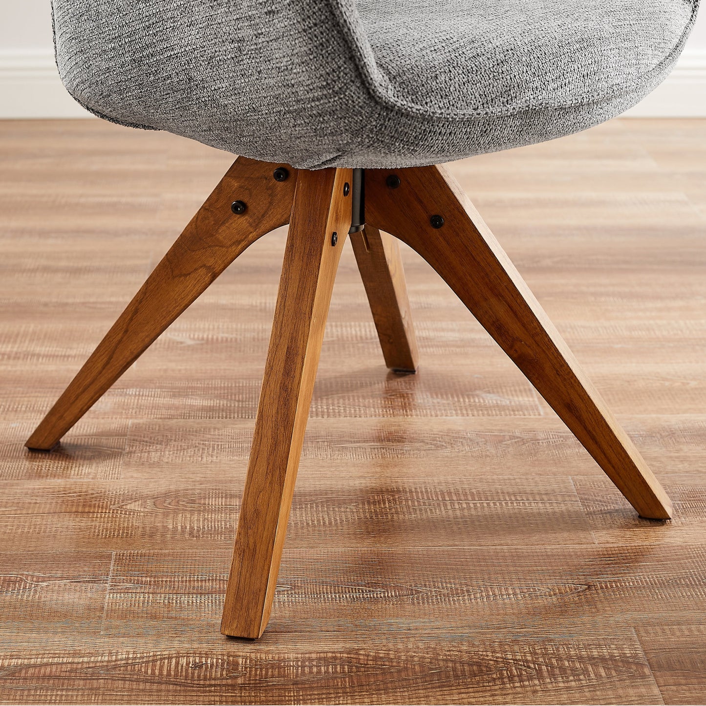 Fauteuil d'appoint pivotant Art Leon pour bureau moderne avec pieds en bois