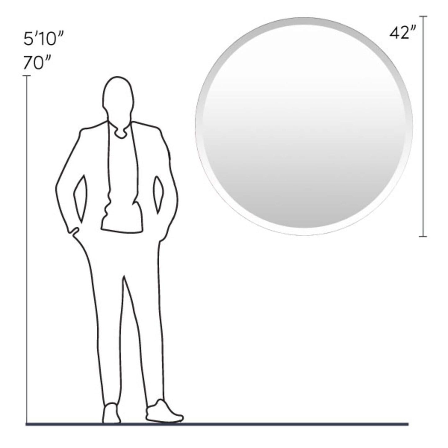 Miroir rond biseauté moderne Mei d'Artistic Weavers