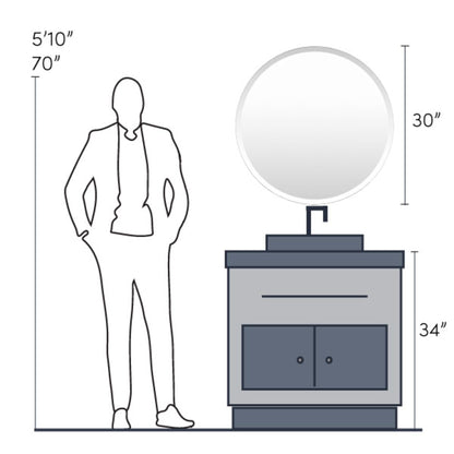 Miroir rond biseauté moderne Mei d'Artistic Weavers