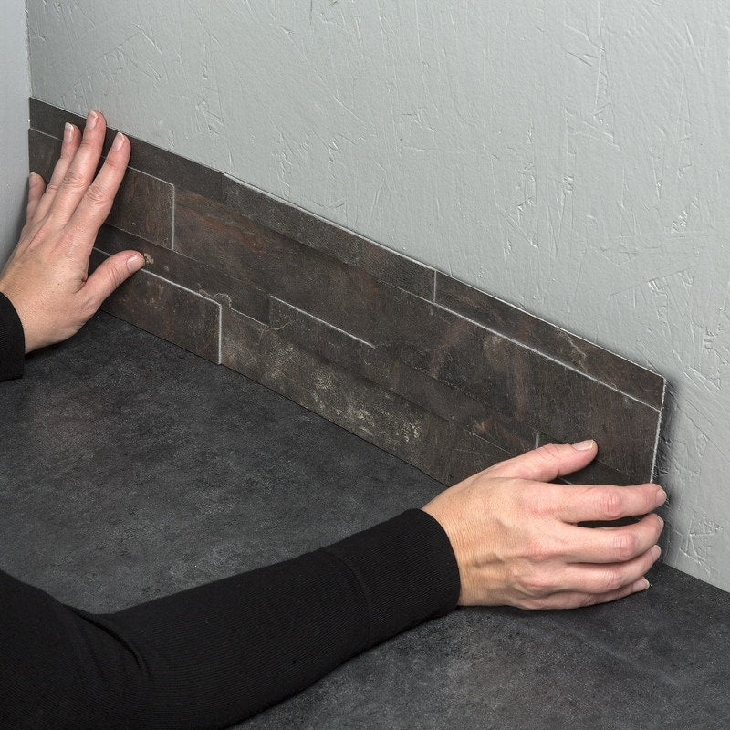 Carrelage de crédence de cuisine en pierre surélevée autocollante Aspect