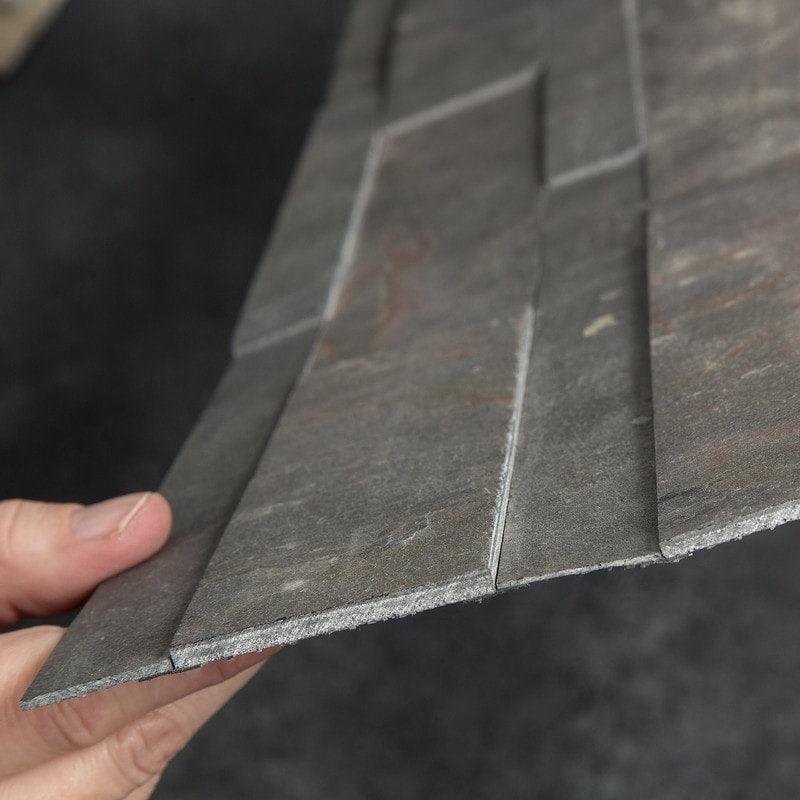 Carrelage de crédence de cuisine en pierre surélevée autocollante Aspect