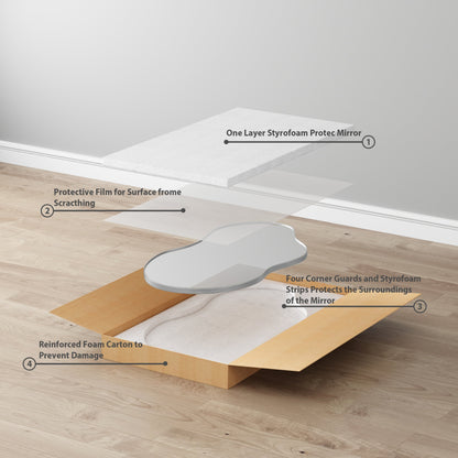 Miroir mural asymétrique ondulé antique