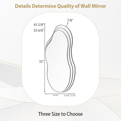 Miroir mural asymétrique ondulé antique