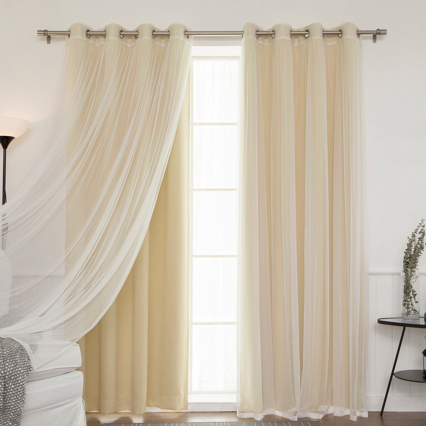 Ensemble de rideaux occultants transparents Aurora Home Mix and Match, 4 pièces