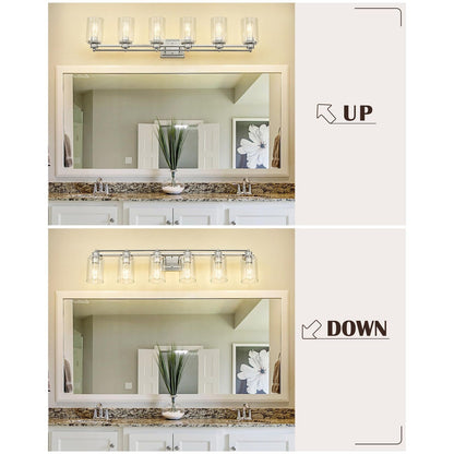 Applique murale sur miroir avec abat-jour en verre transparent