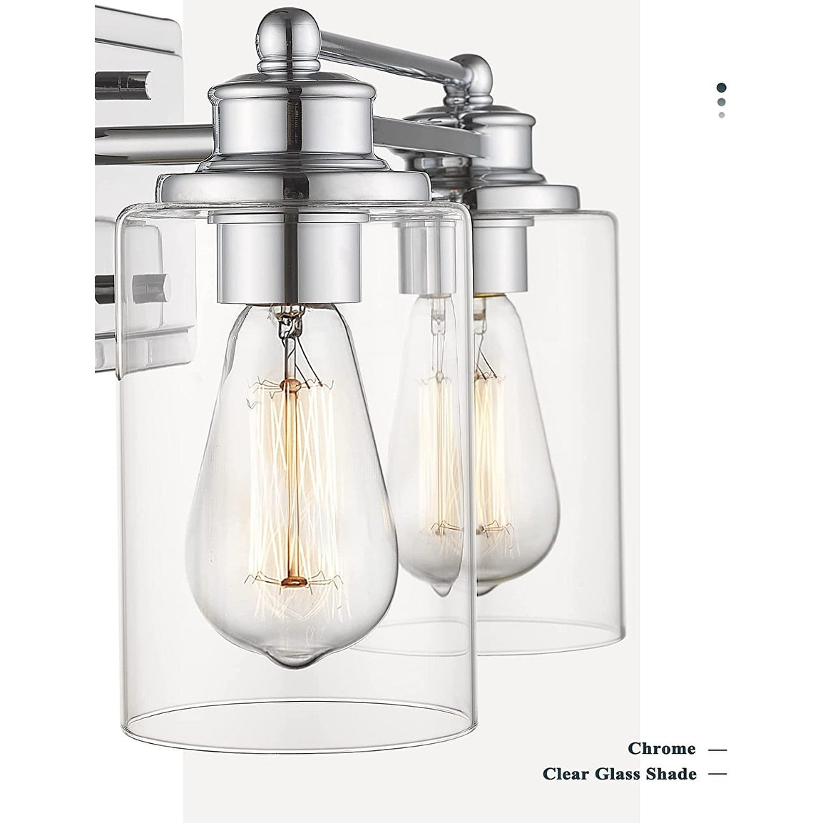 Applique murale sur miroir avec abat-jour en verre transparent