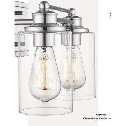 Applique murale sur miroir avec abat-jour en verre transparent