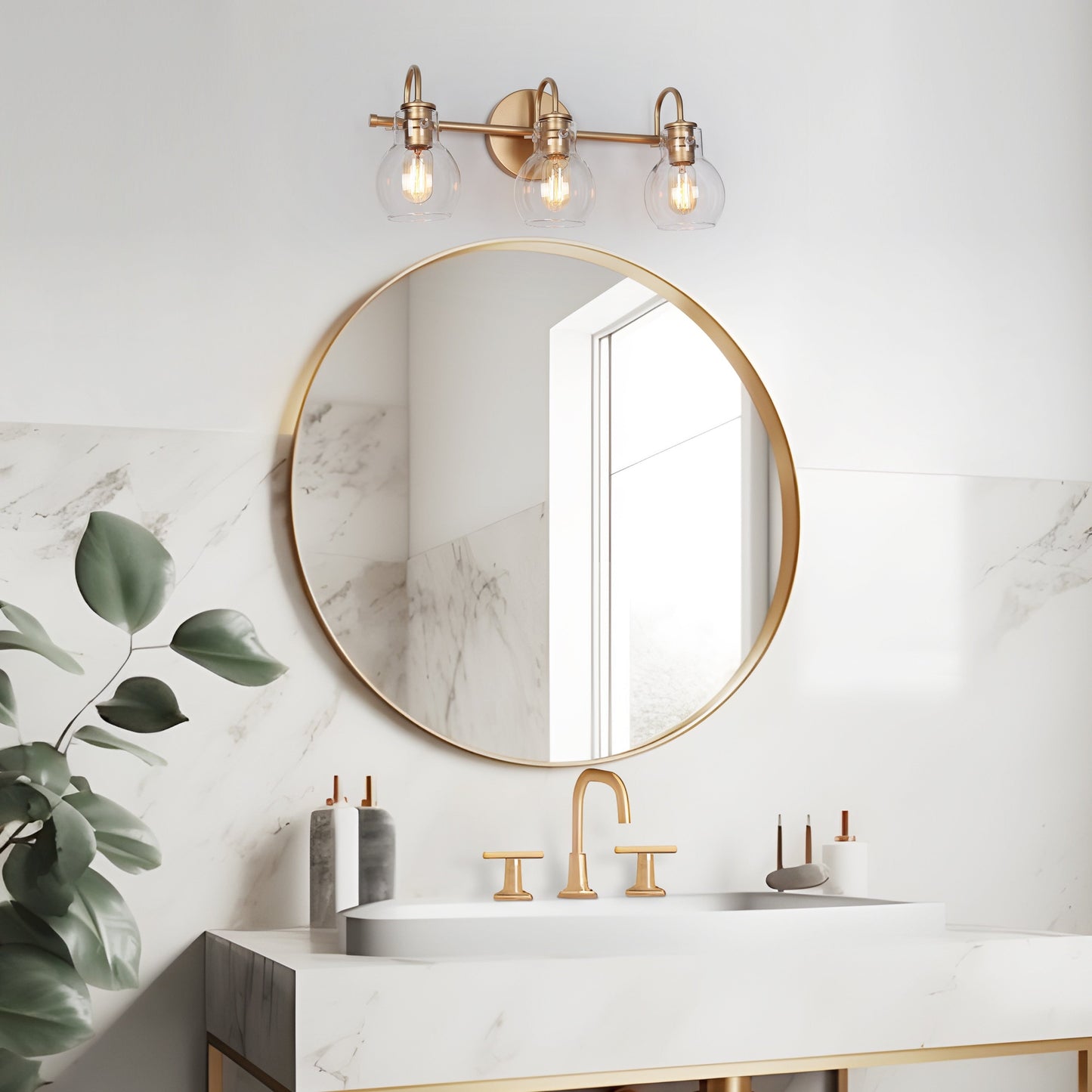 Applique murale moderne à 2, 3, 4 ou 5 lampes pour salle de bain, design minimaliste, en verre