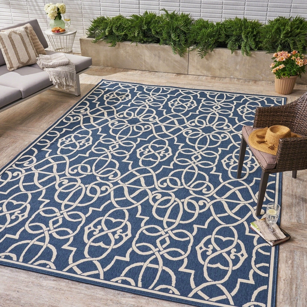Tapis géométrique d'intérieur/extérieur Belmont par Christopher Knight Home