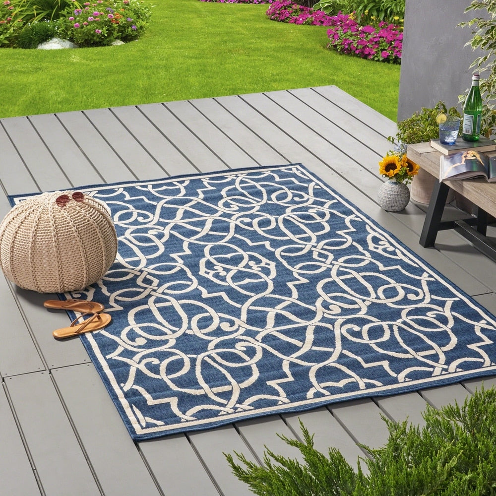 Tapis géométrique d'intérieur/extérieur Belmont par Christopher Knight Home