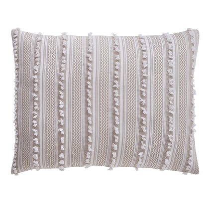 Parure de couette Angelique Better Trends 100 % coton touffeté doux en peluche chenille élégante à rayures lavable en machine et sèche-linge