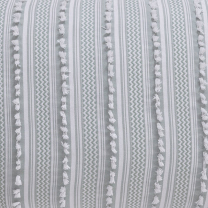 Parure de couette Angelique Better Trends 100 % coton touffeté doux en peluche chenille élégante à rayures lavable en machine et sèche-linge
