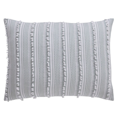 Parure de couette Angelique Better Trends 100 % coton touffeté doux en peluche chenille élégante à rayures lavable en machine et sèche-linge