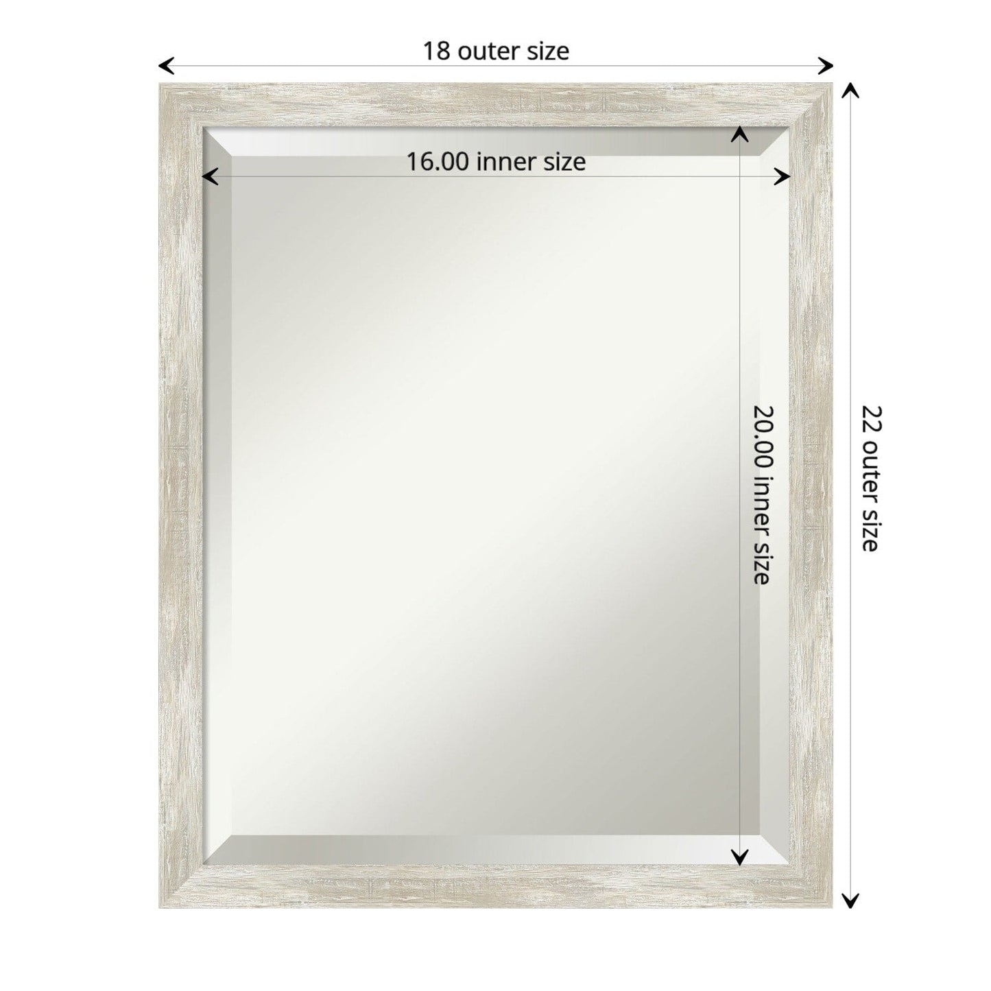 Miroir mural biseauté pour salle de bain - Cadre métallique craquelé