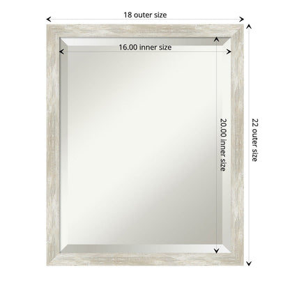 Miroir mural biseauté pour salle de bain - Cadre métallique craquelé