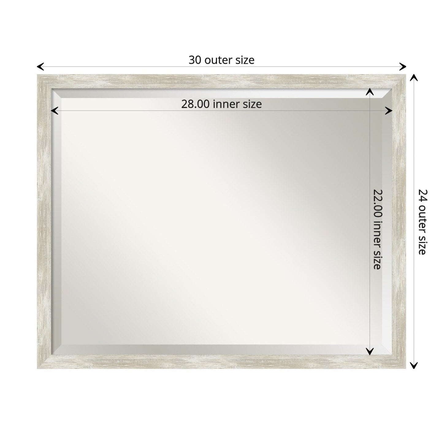 Miroir mural biseauté pour salle de bain - Cadre métallique craquelé