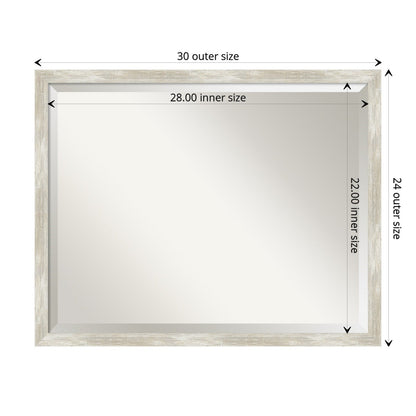 Miroir mural biseauté pour salle de bain - Cadre métallique craquelé