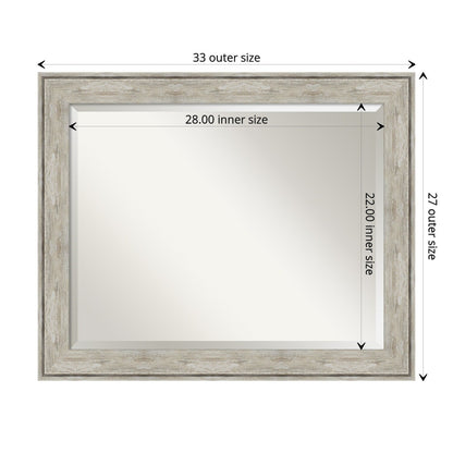 Miroir mural biseauté pour salle de bain - Cadre métallique craquelé