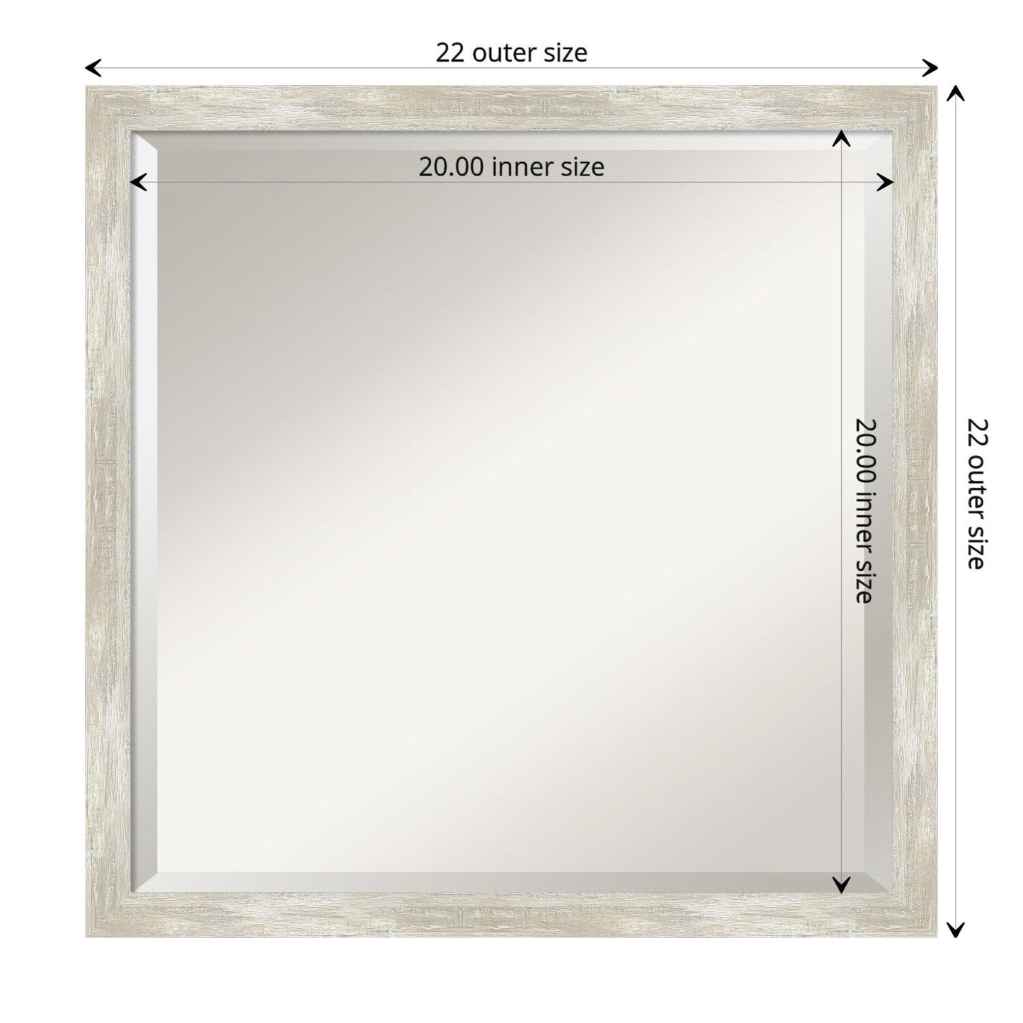 Miroir mural biseauté pour salle de bain - Cadre métallique craquelé