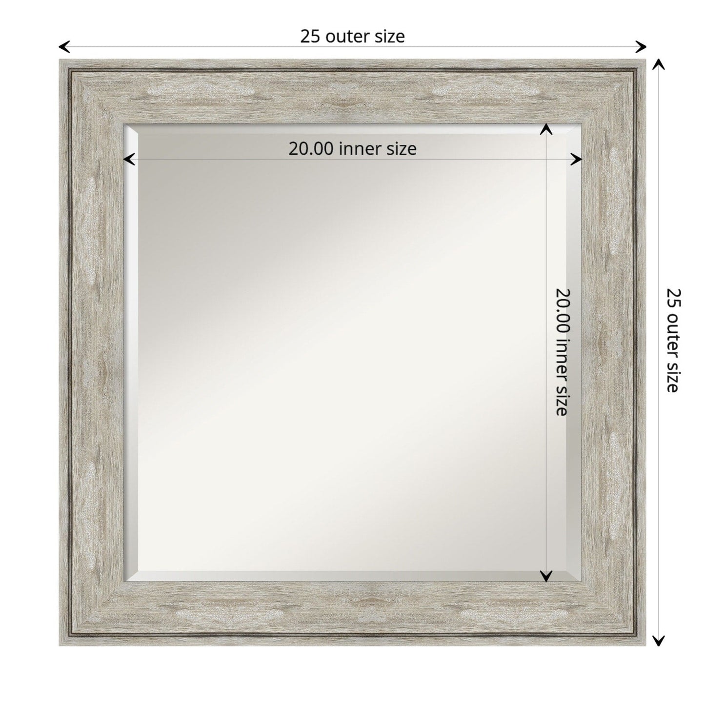 Miroir mural biseauté pour salle de bain - Cadre métallique craquelé