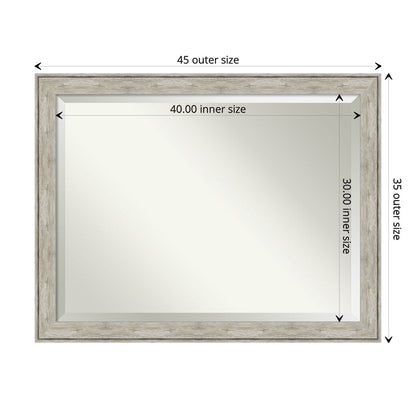 Miroir mural biseauté pour salle de bain - Cadre métallique craquelé