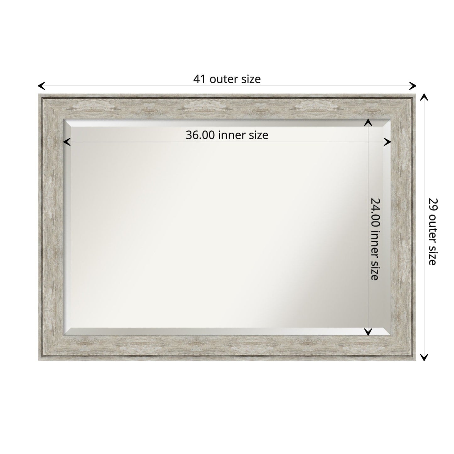 Miroir mural biseauté pour salle de bain - Cadre métallique craquelé