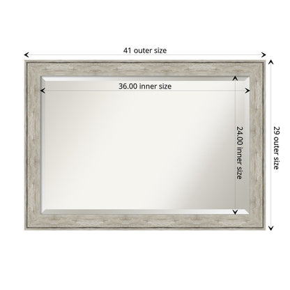 Miroir mural biseauté pour salle de bain - Cadre métallique craquelé