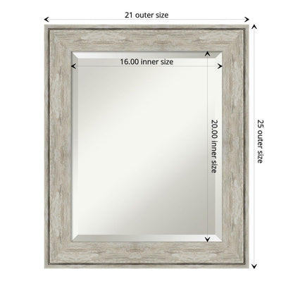 Miroir mural biseauté pour salle de bain - Cadre métallique craquelé